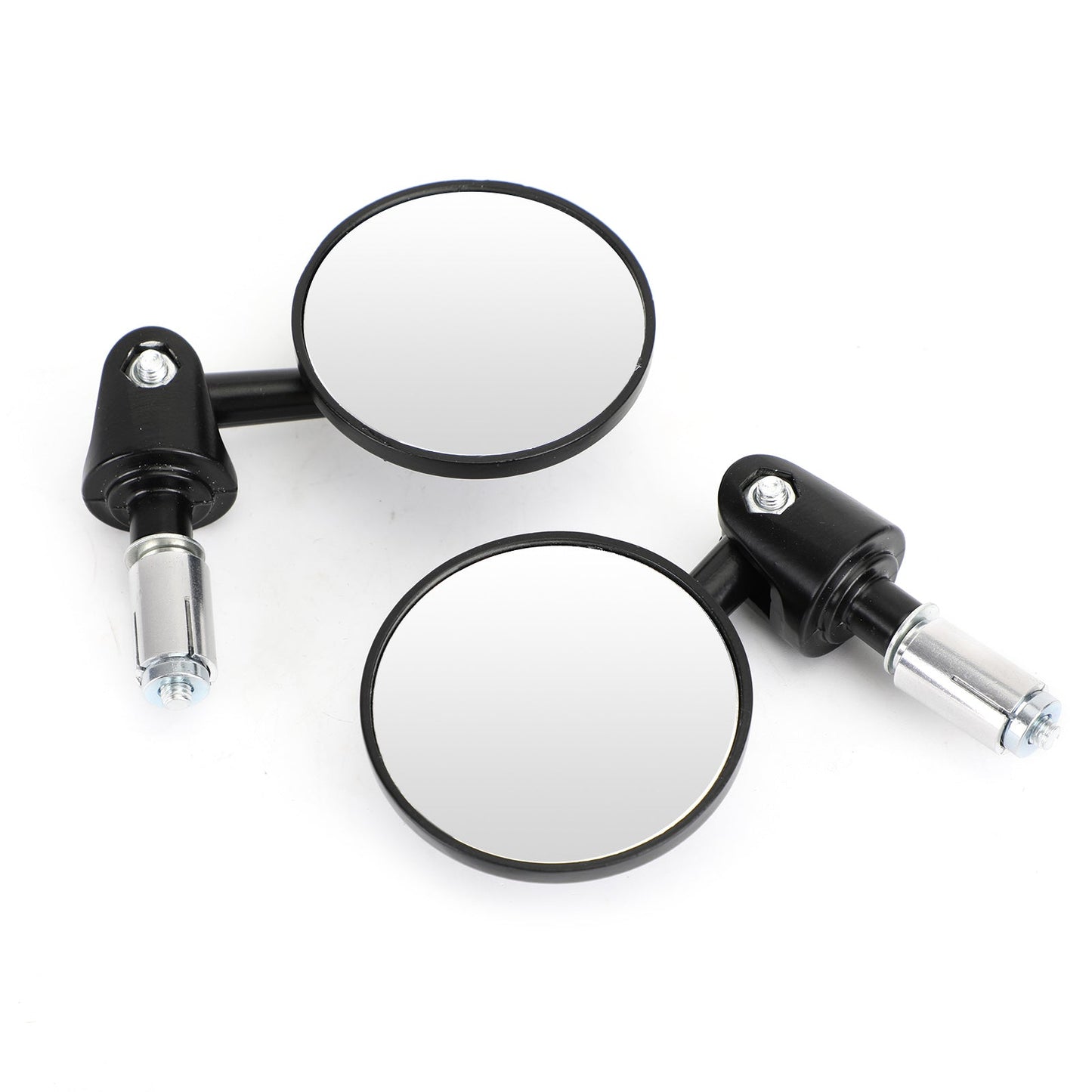 Paire de rétroviseurs convexes pour guidon de moto Steetfighter 73 mm pour guidon de 22 mm – NOIR