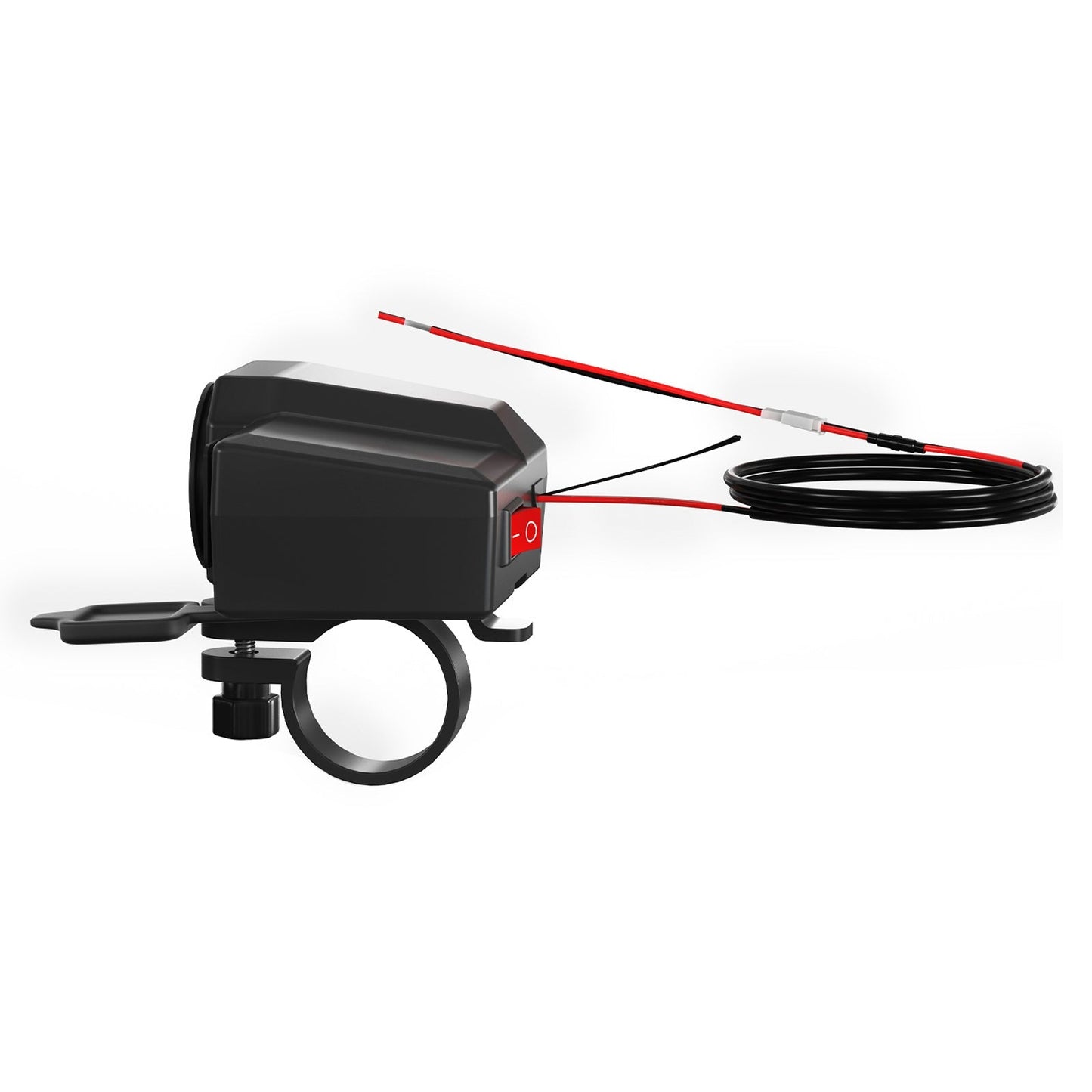Medidor de voltaje QC3.0, soporte de carga para teléfono, medidor de temperatura para motocicleta, scooter, color negro