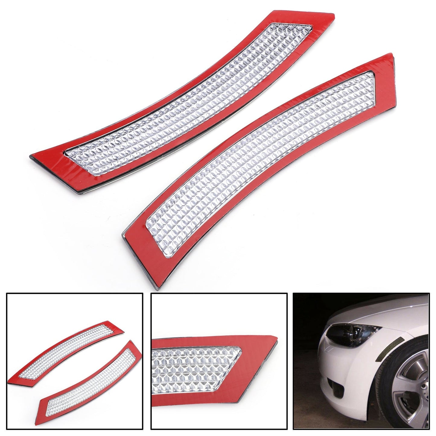 Réflecteurs de pare-chocs avant et feux de position latéraux ambre pour BMW Série 3 E92 Coupé/Cabriolet 2 portes 2006-2009