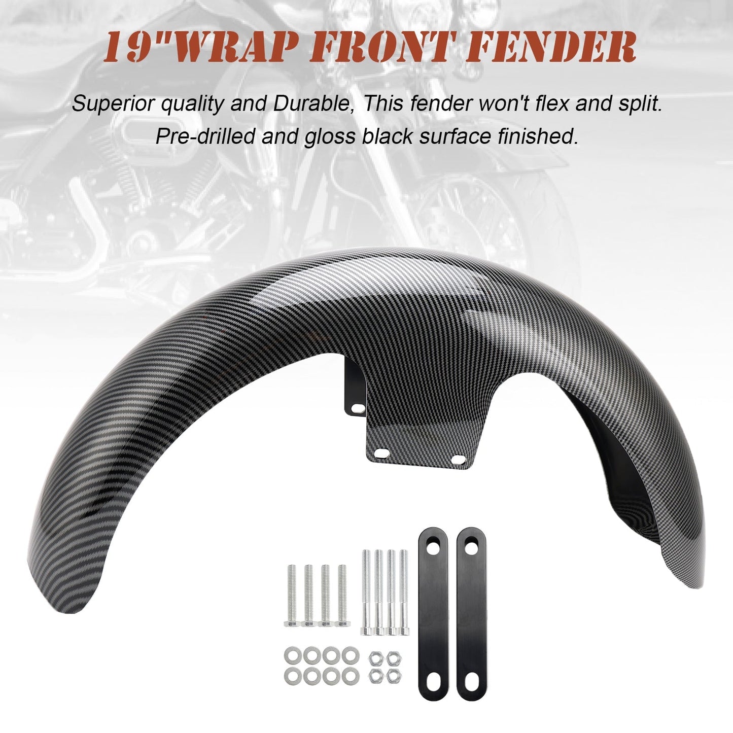 Garde-boue avant enveloppant ABS 19" Touring Electra Street Road Glide Baggers FLHT FLHR