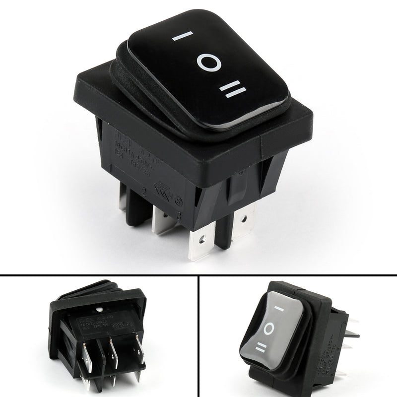 Interrupteur à bascule étanche IP65 pour bateau et voiture, 6 broches, marche/arrêt, 125/250 V CA, RLEIL RL2-203