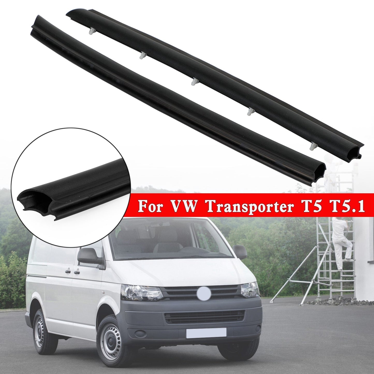 Joint de porte avant en caoutchouc pour VW Transporter T5 T5.1, 2 pièces