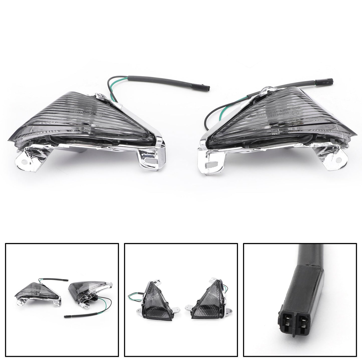 Front Turn Signals Lens Fit For Kawasaki ZX14R 2006-2010 ZX10R 2006-2007 Ninja 650F 2006-2008 Smoke Assosary
