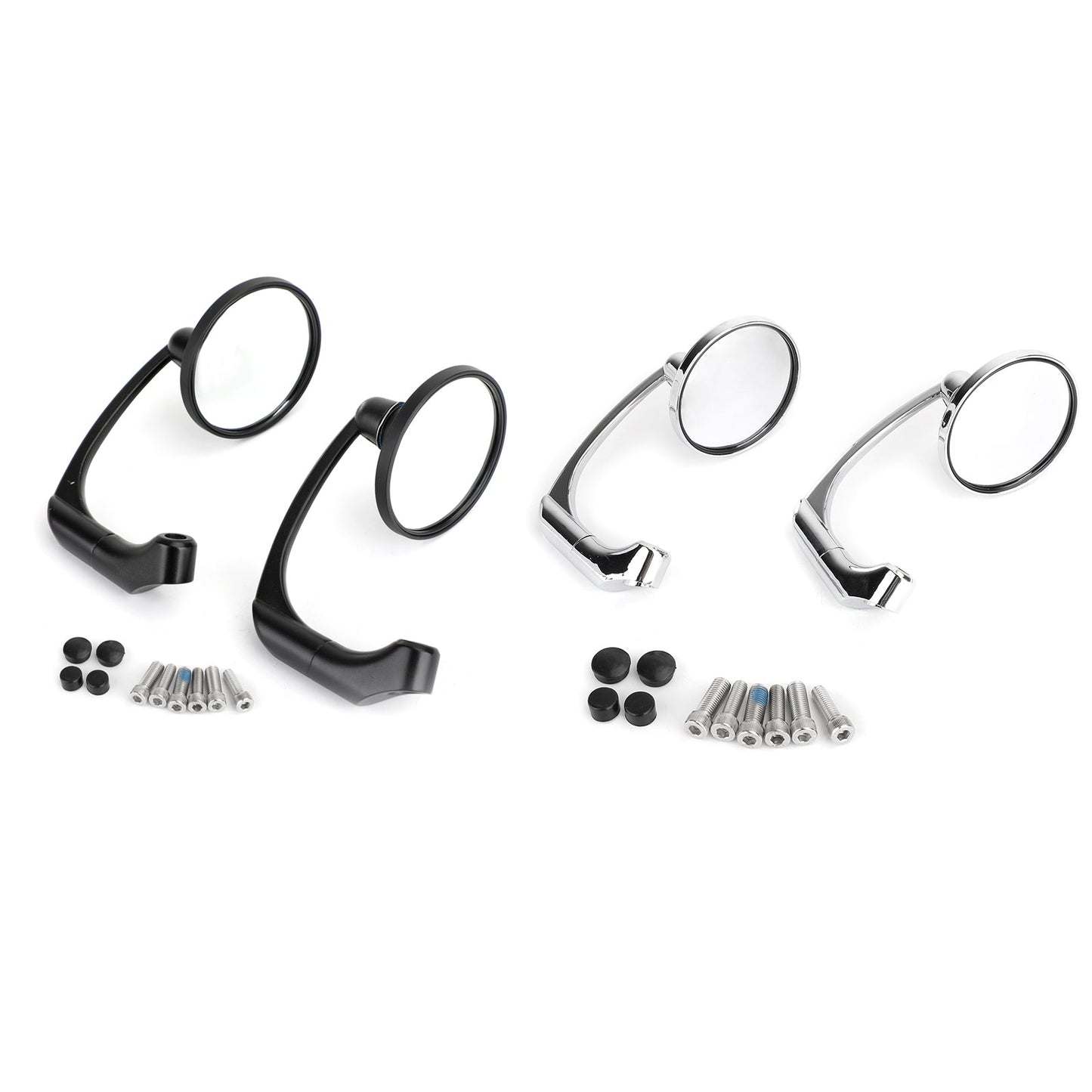 Paire de rétroviseurs ronds rétro M8 M10 en L pour motos personnalisées Cafe Racer Bobber