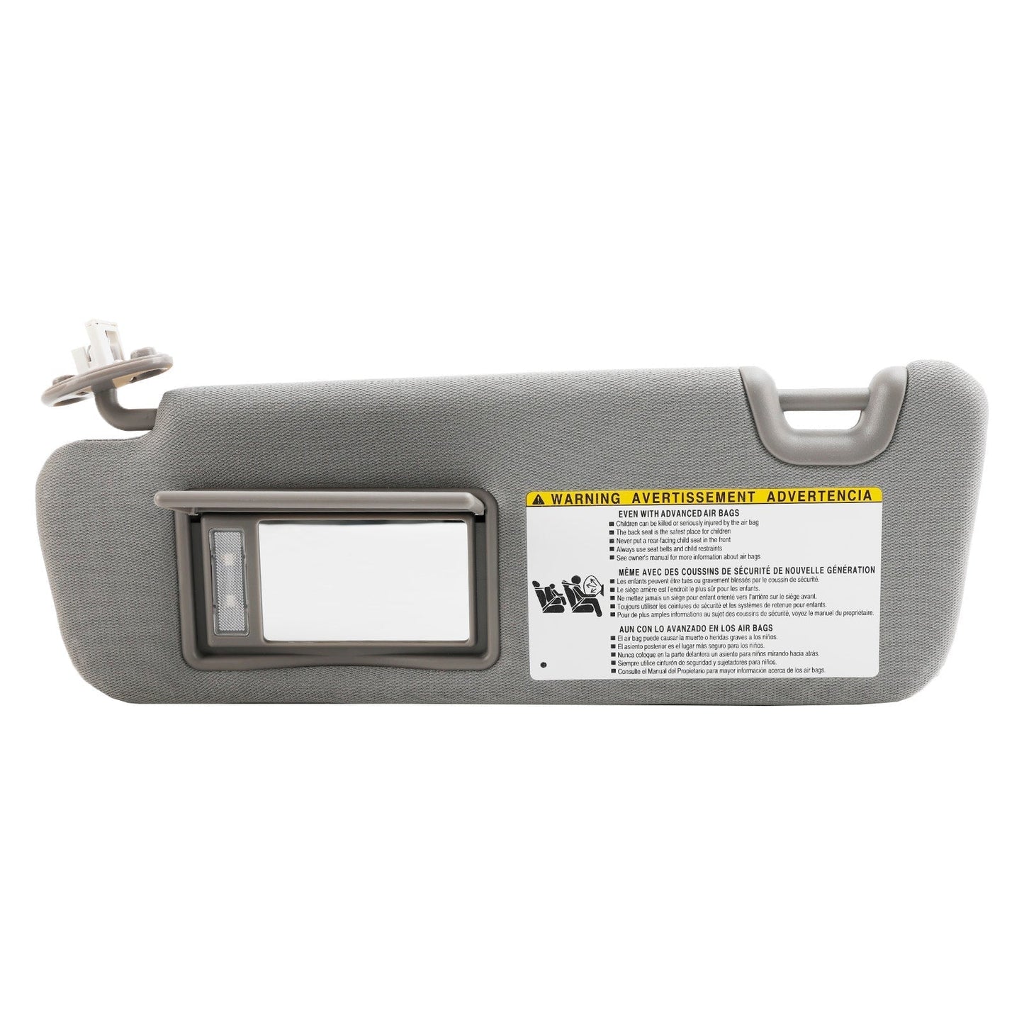 Pare-soleil gauche avec vanité gris clair pour Toyota Highlander 2014-2019 74320-0E074-B0