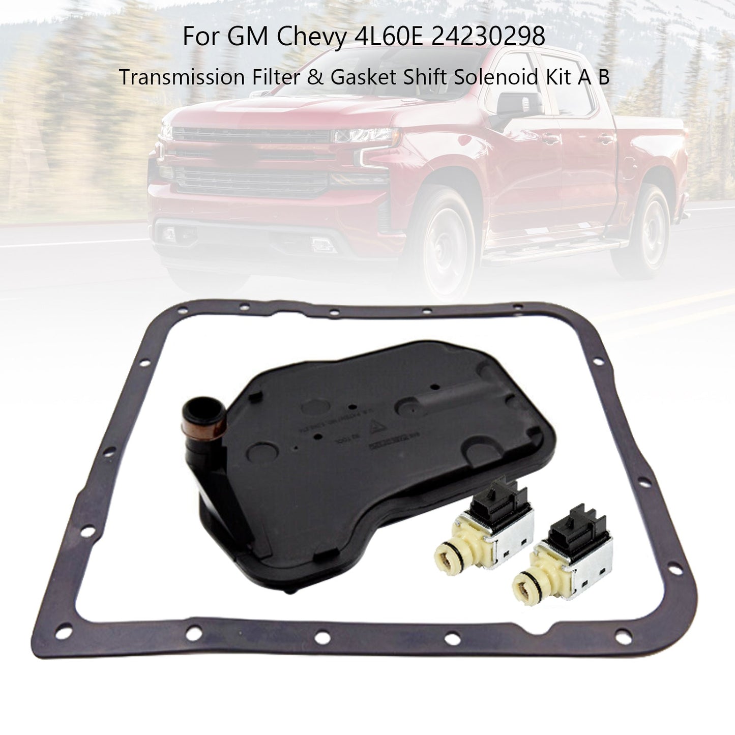 1993-UP GM Chevy 4L60E Transmission Filter & Gasket Shift Solenoid Kit A B 24230298 Generic