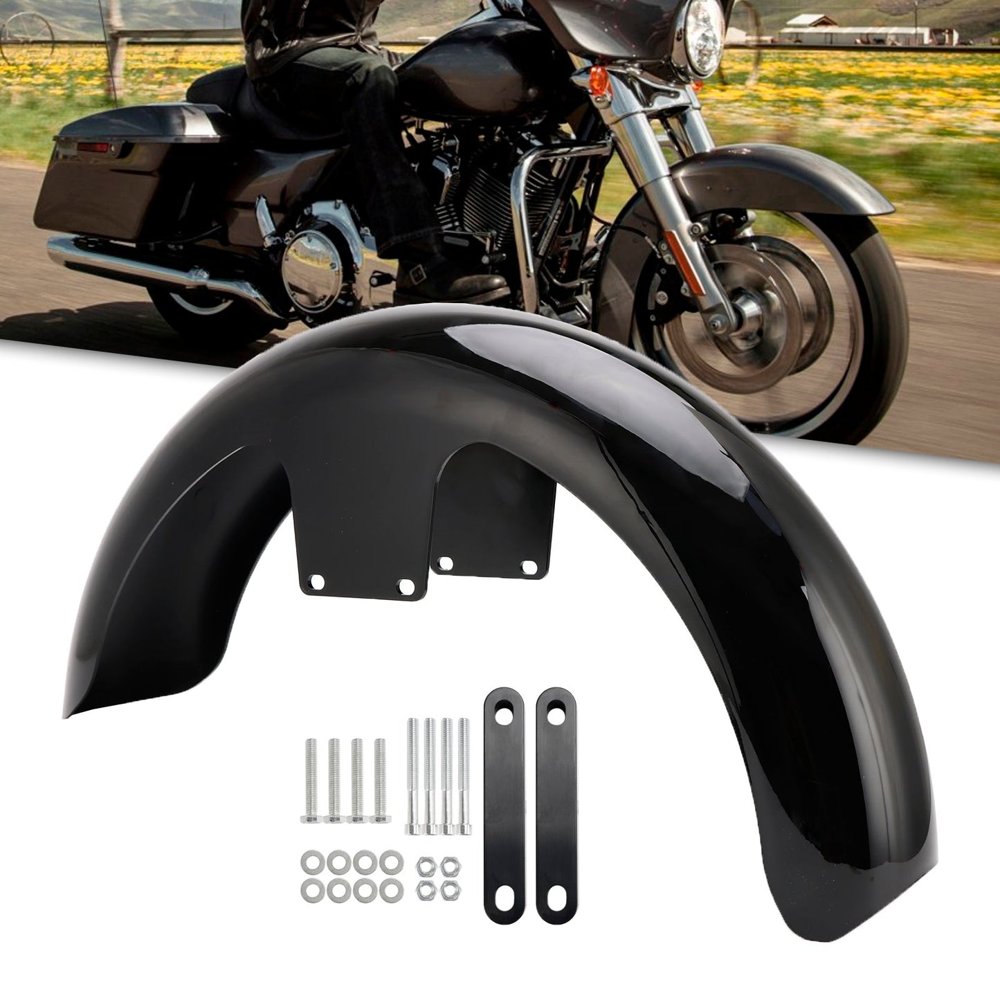 Garde-boue avant enveloppant ABS 19" Touring Electra Street Road Glide Baggers FLHT FLHR
