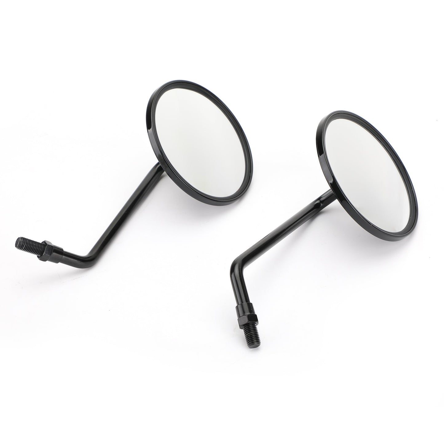 Paire de rétroviseurs ronds noirs réglables pour moto, 10 mm, pour scooter