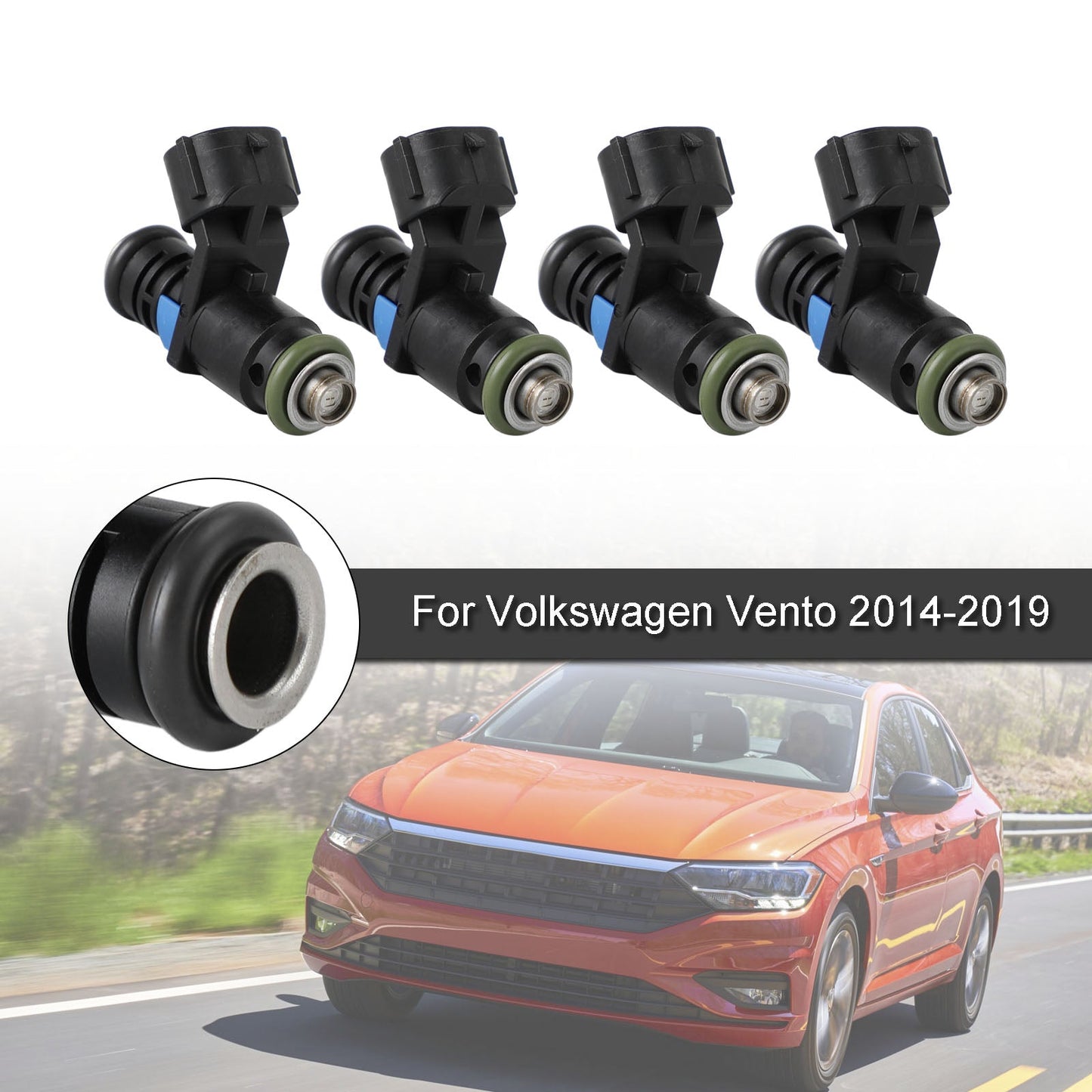 4PCS Fuel Injectors 03C906031A 04E906031F Fit VW Vento 2014-2019 Fit Passat 2008-2010