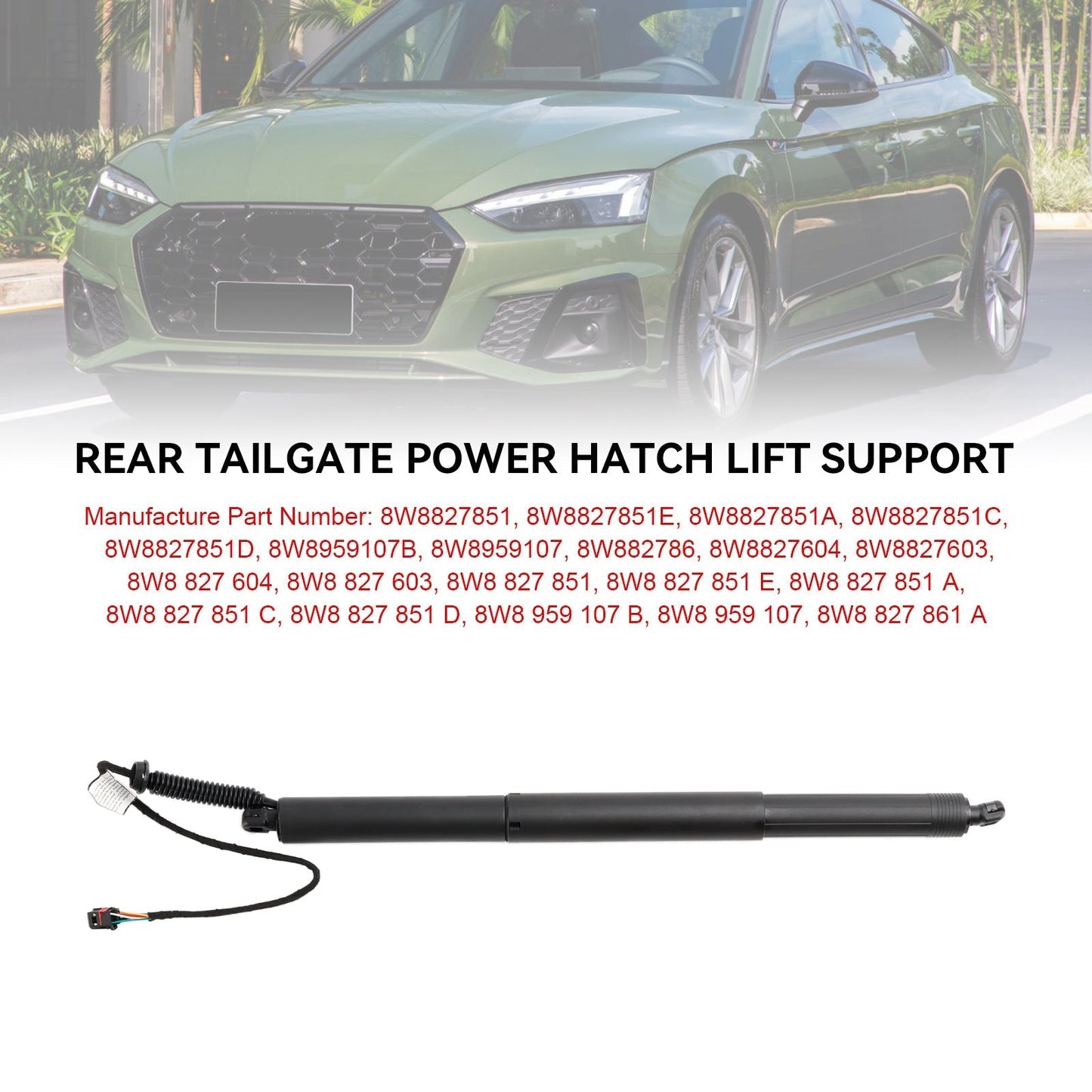 Hayon élévateur électrique 1 pièce pour Audi A5 S5 RS5 Sportback 2016-2024 8W8827851 8W8959107