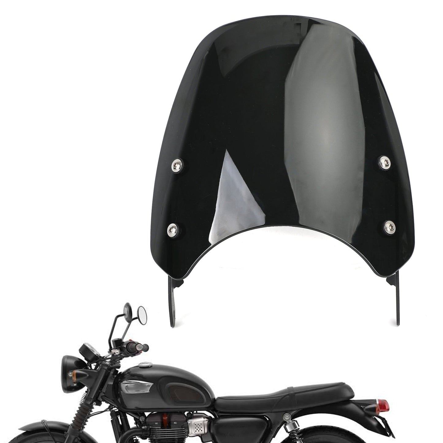 Pare-brise en plastique ABS pour moteur Triumph Bonneville T100 T120, noir