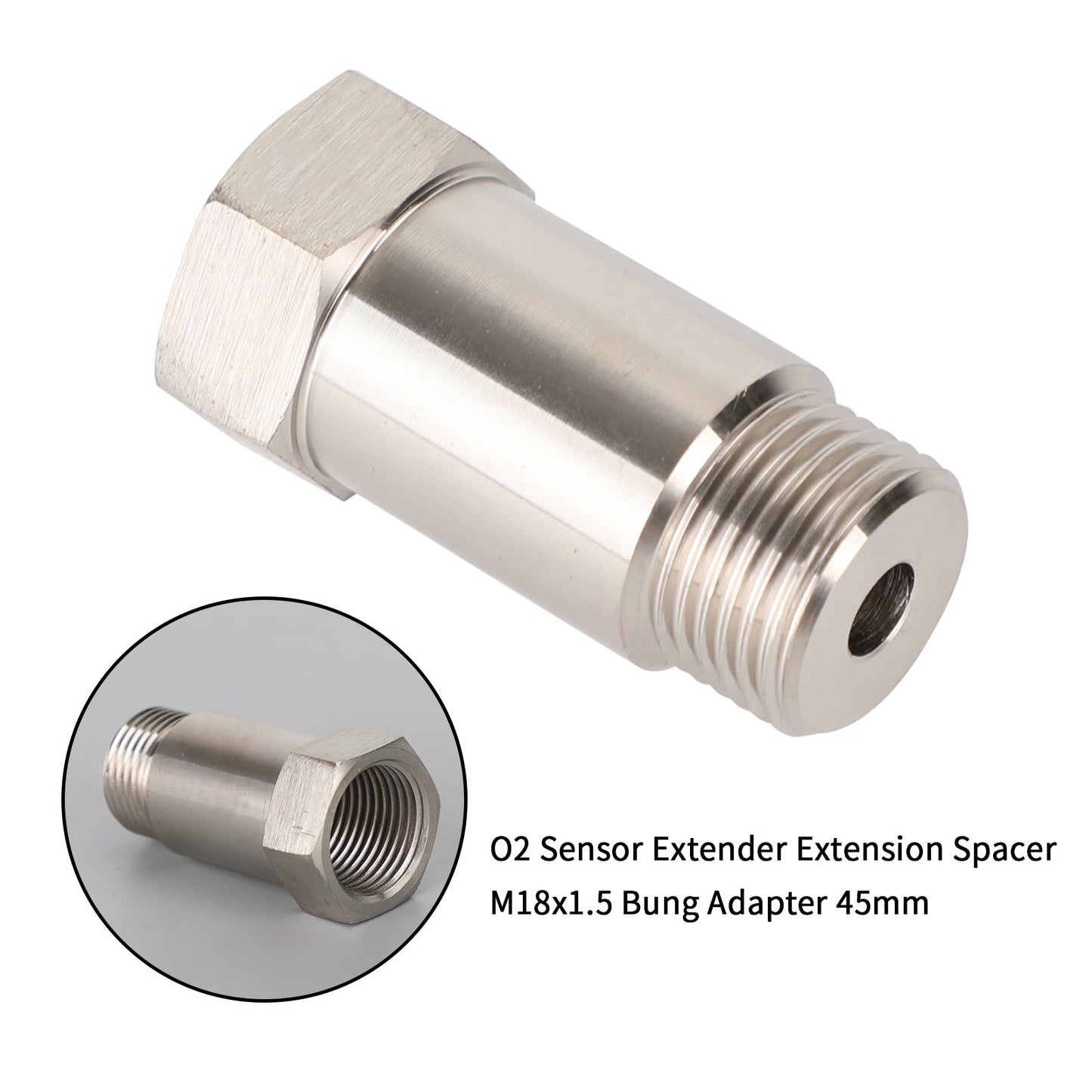 M18*1.5 CEL Check Engine Light O2 Sensor Test Pipe Extension Extender Adapter Spacer 45mm