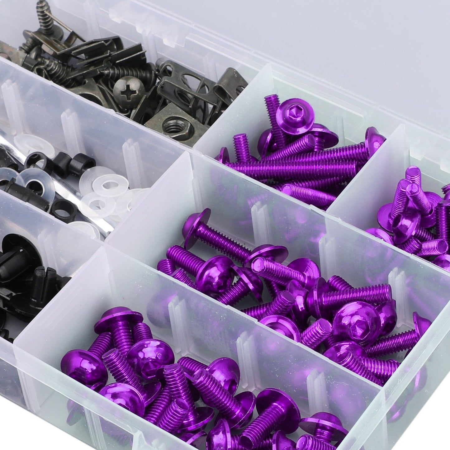 Kit de boulons et vis de carénage violets pour carrosserie