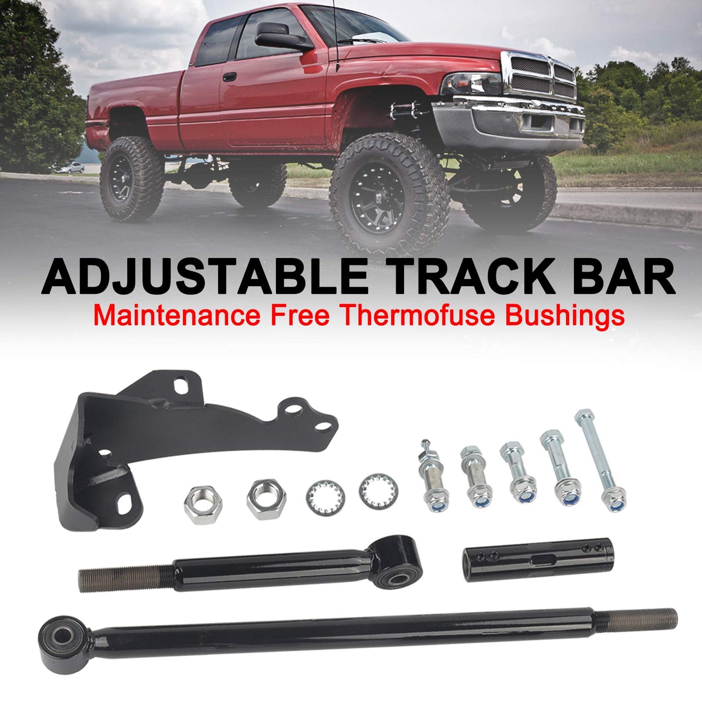 Front Adjustable Track Bar 0-4" Lift Fit Dodge Ram 2500 3500 4WD 1994-2002