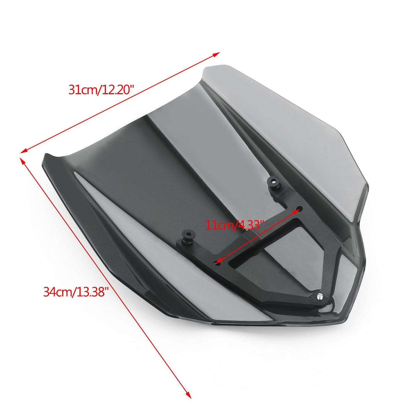 Pare-brise de moto ABS avec support pour Yamaha MT-03 16-19, noir
