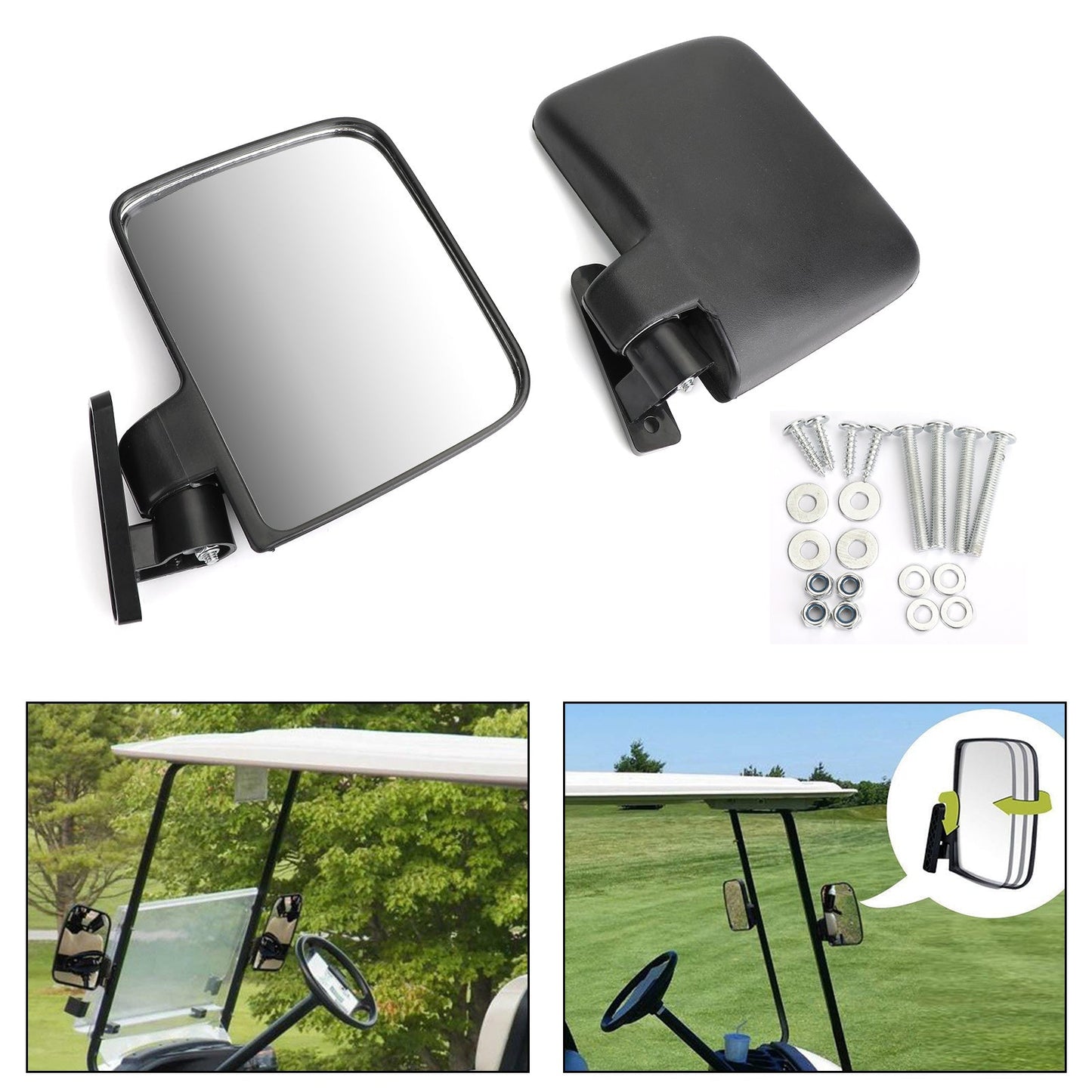 1 paire de rétroviseurs latéraux Club Car EZ-GO pour voiturette de golf Yamaha