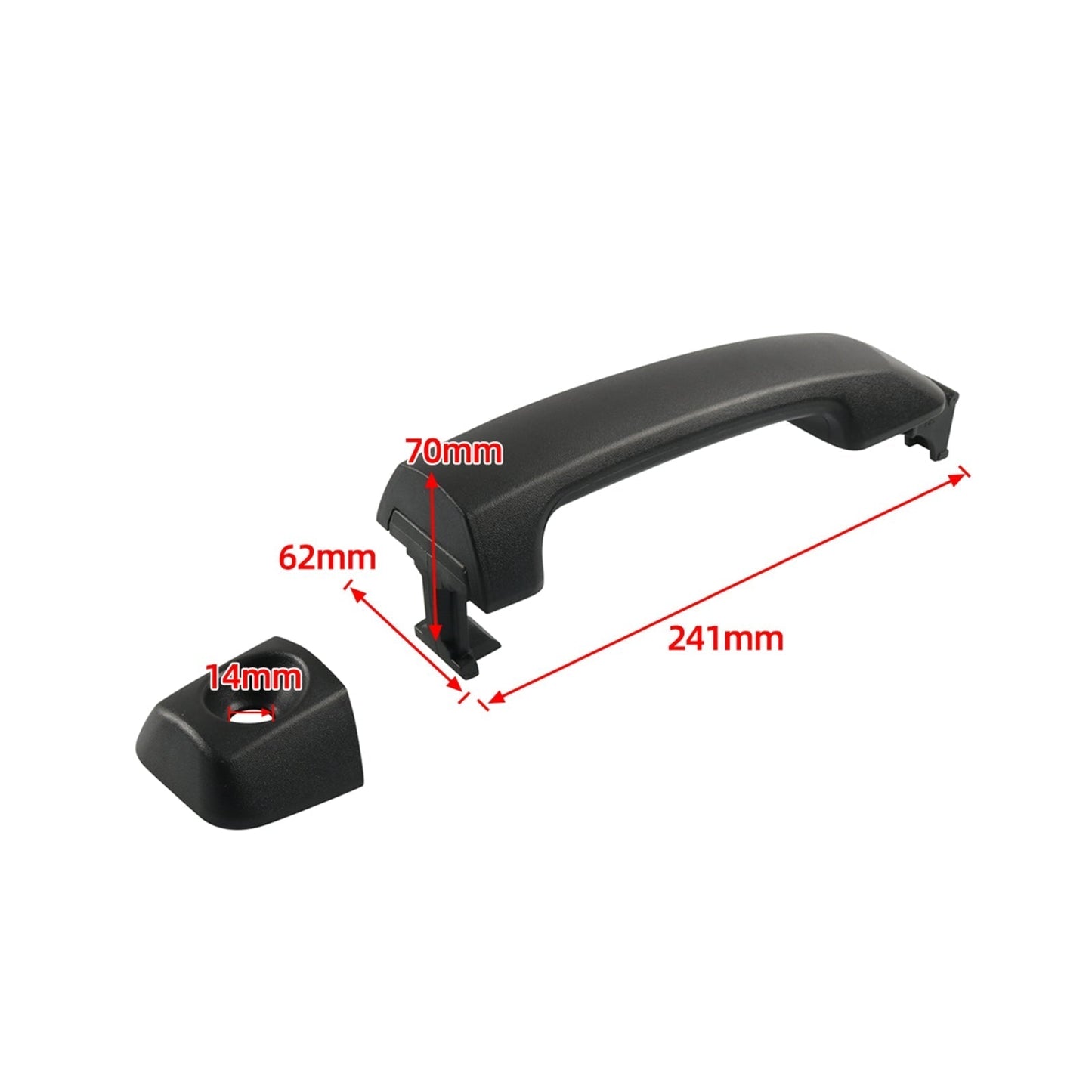 Poignées de porte extérieures noires pour Toyota Tundra 2007-2020 (69210-0C010 et 69217-0C010)