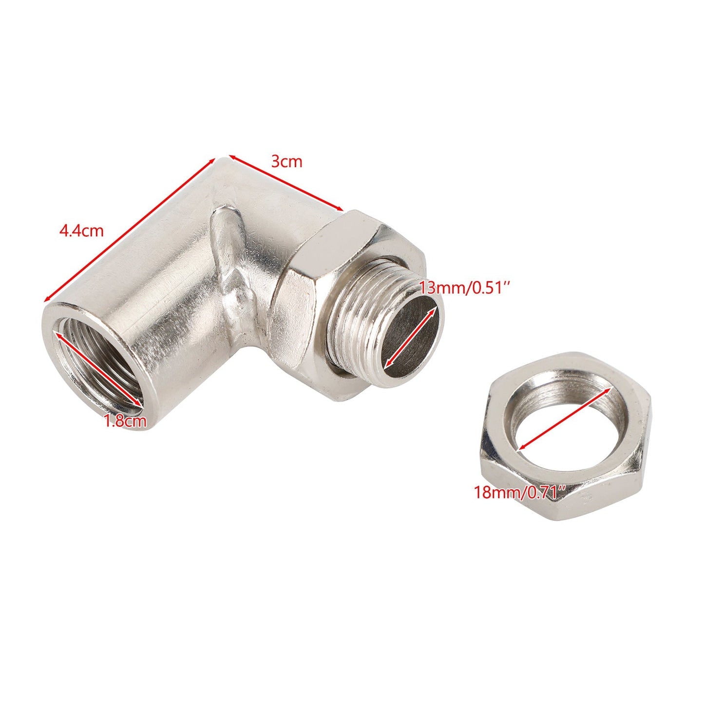 M18*1.5 Exhaust Pipe Oxygen Sensor Adapter 90 Degree Extension Extender CLE