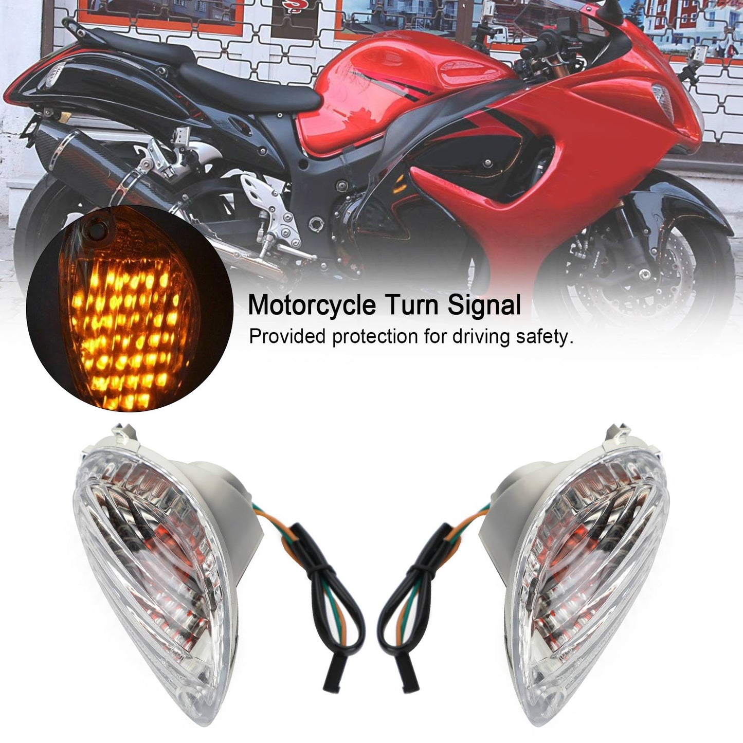 Luz de giro trasera para SUZUKI Hayabusa GSXR1300 GSX-R 1300 2008-2017 (Compatible)