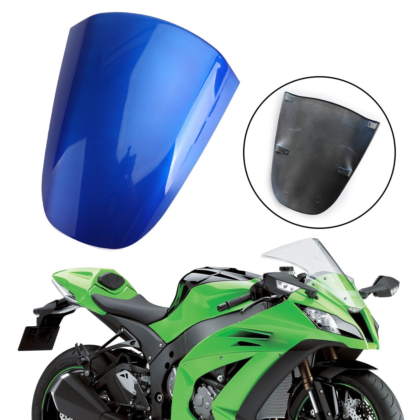 Capot de carénage de siège arrière en ABS pour Kawasaki Ninja ZX12R 2000-2008, bleu
