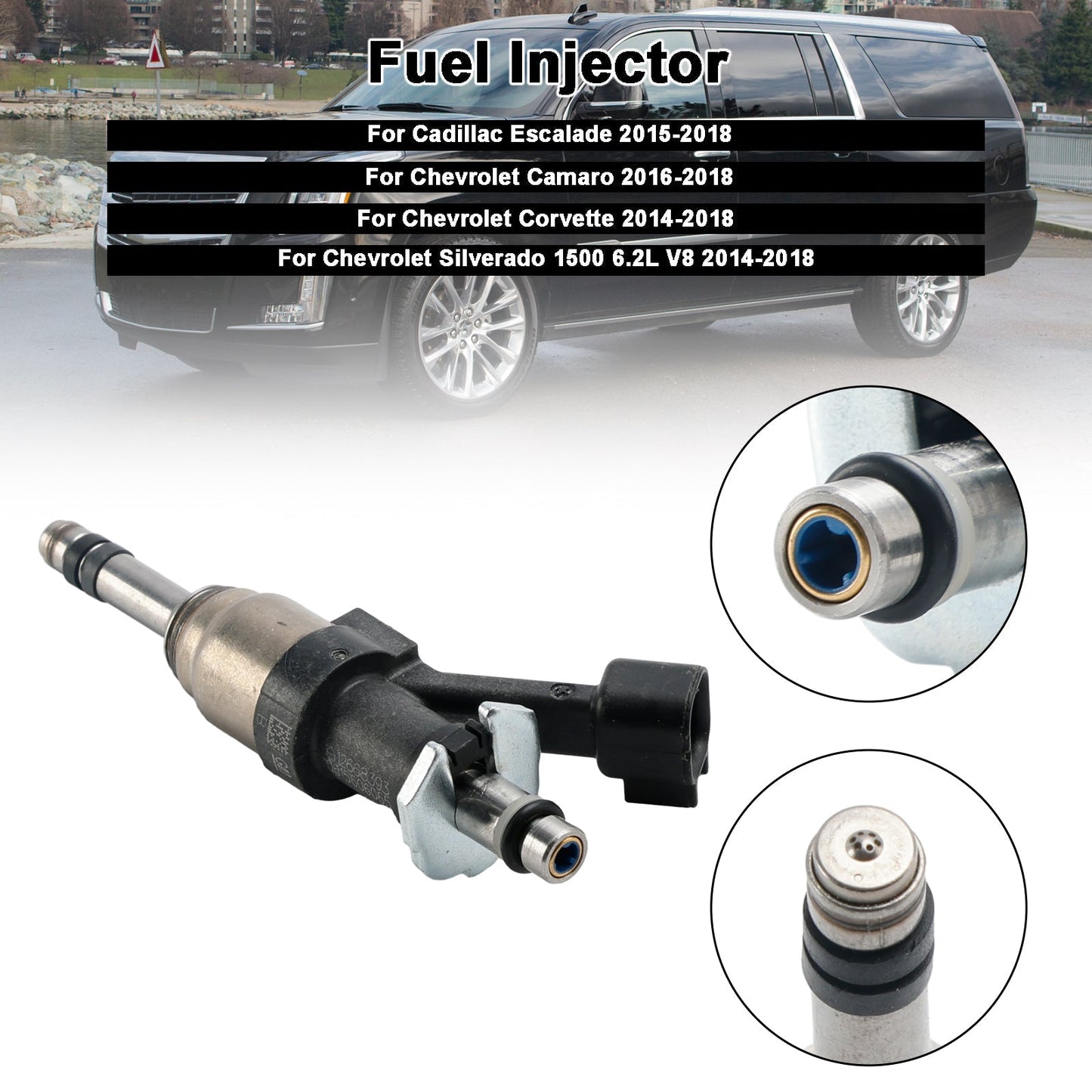 2014-2018 GMC Sierra 1500 6.2L V8 Fuel Injectors 12668393 FJ1297