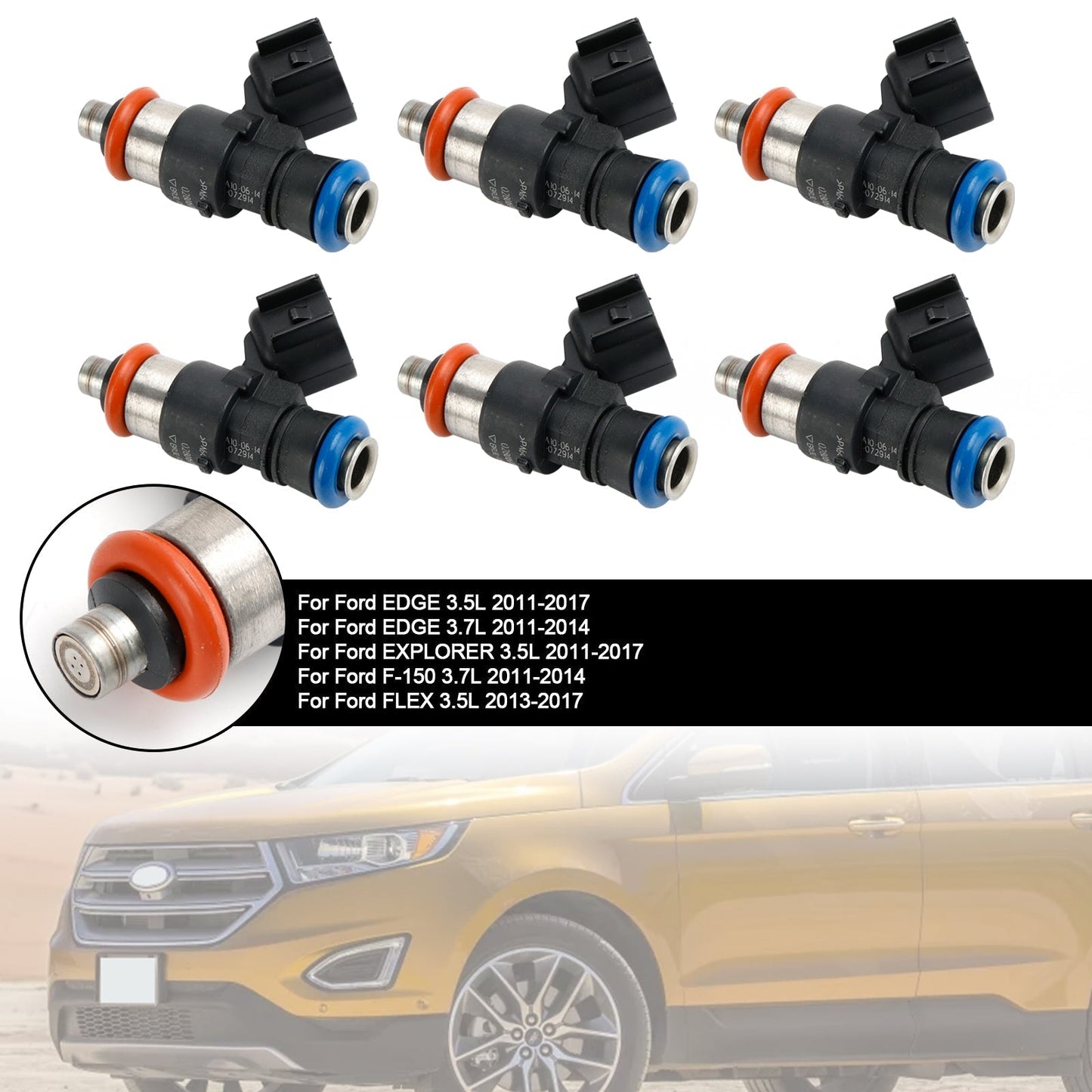 Injecteur de carburant 6 pièces Lincoln MKT 3,7 L 2013-2017 0280158191