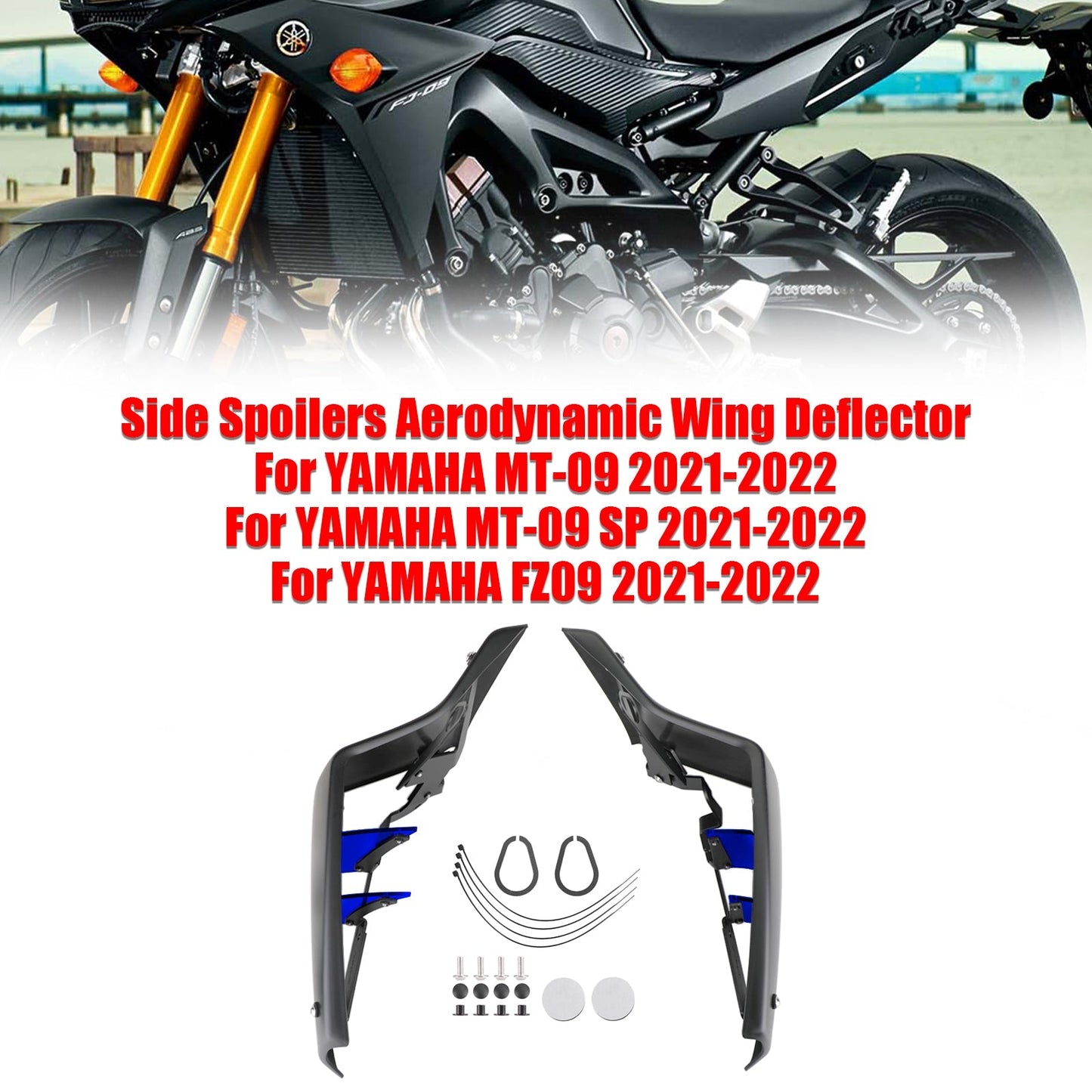 Déflecteurs d'ailes aérodynamiques latéraux pour YAMAHA MT-09 SP FZ09 2021-2022