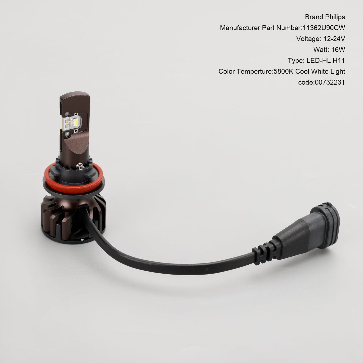 Pour Philips 11362U90CWX2 Ultinon Pro9000 LED-HL H11 12-24V 16W +350% 5800K
