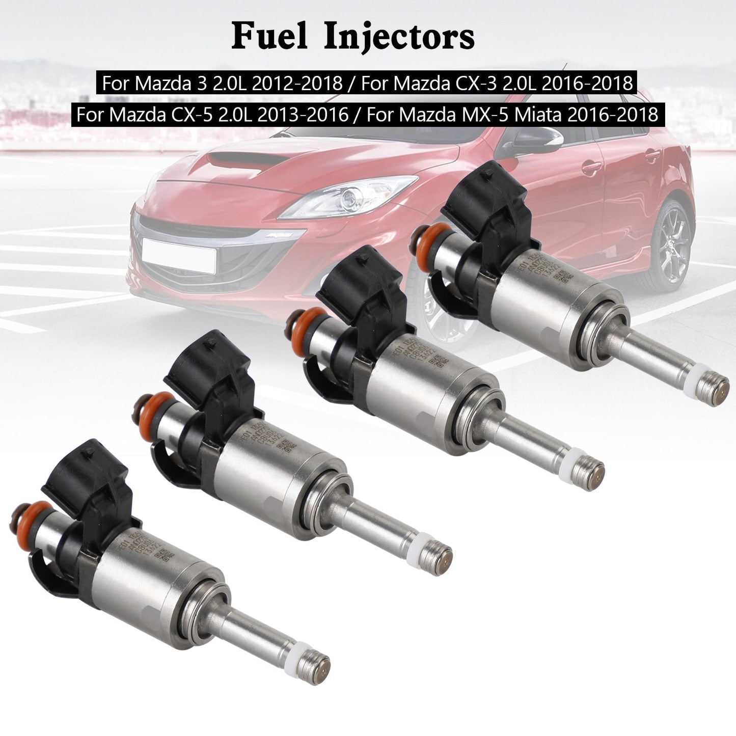 2016-2018 Mazda MX-5 Miata 4PCS Fuel Injectors PE01-13-250C PE01-13-250B