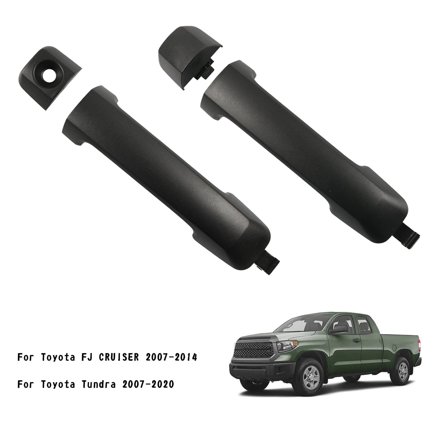 Poignées de porte extérieures noires pour Toyota FJ Cruiser 2007-2014 (69210-0C010 et 69217-0C010)