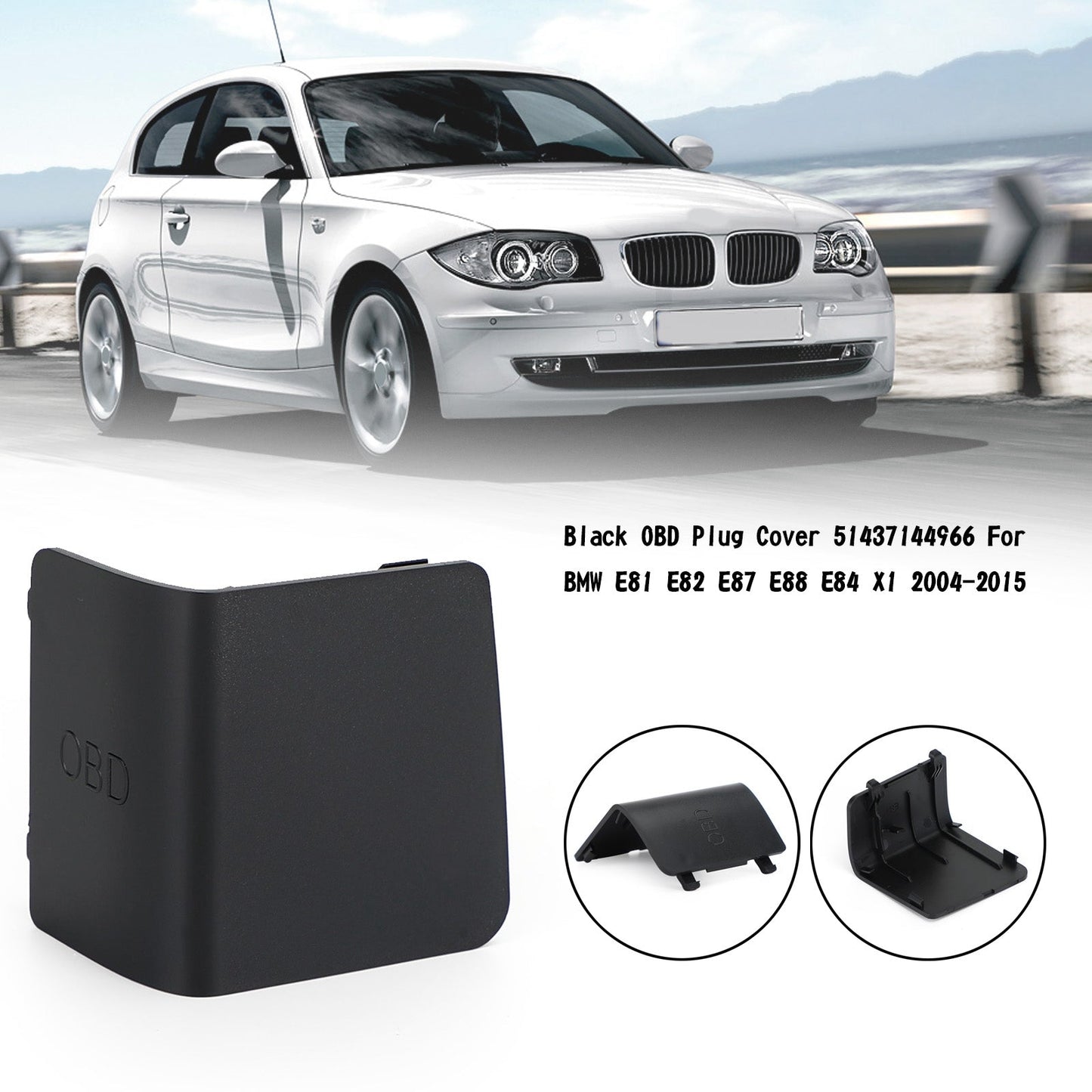 BMW E81 E82 E87 E88 E84 X1 2004-2015 LHD Black OBD Plug Cover 51437144966