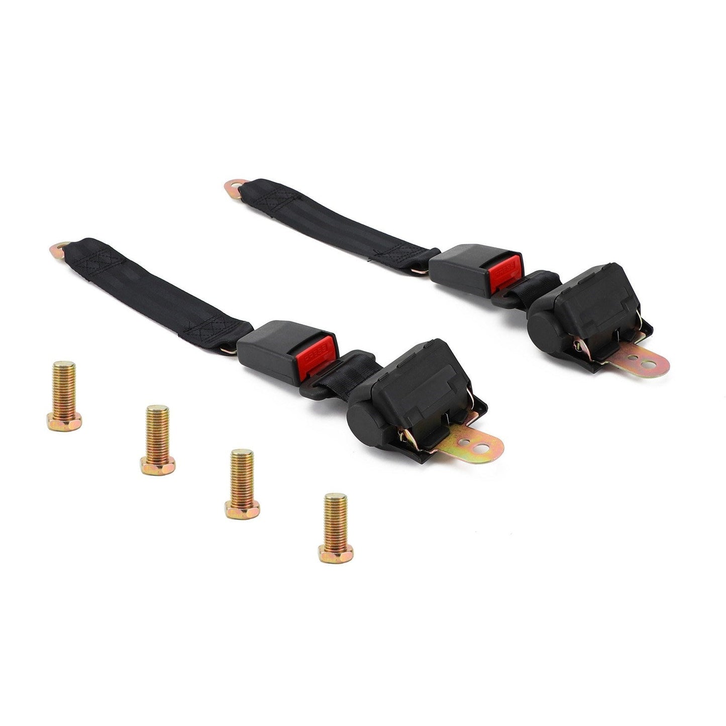 2 Point Retractable Auto Car Safety Seat Belt Buckle Universal Adjustable