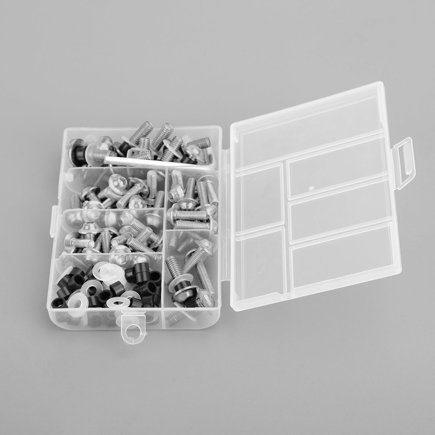 Kit de 158 boulons de carénage de pare-brise de moto de sport, clips de fixation, vis argentées