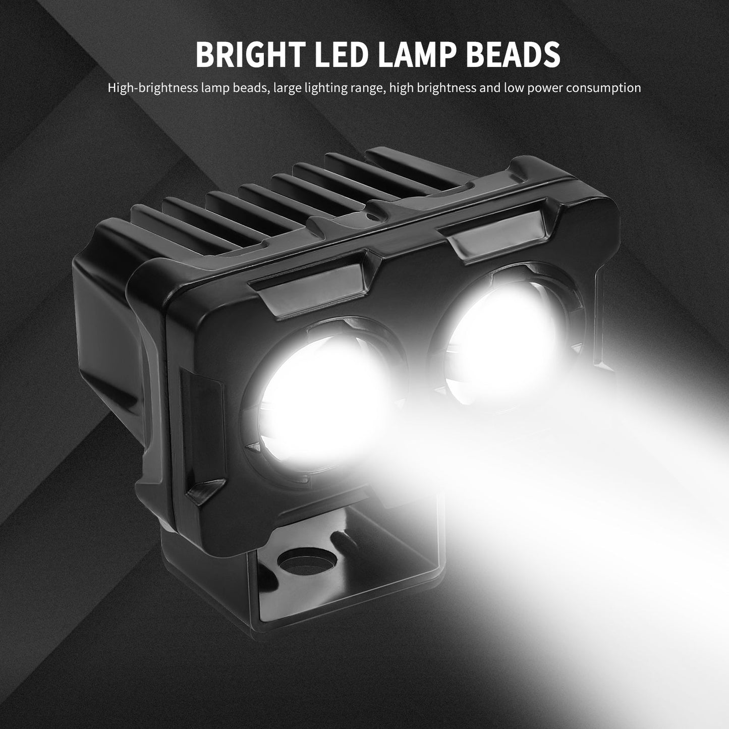 Phare de travail LED 12 V-85 V pour moto, phare avant carré, feu antibrouillard