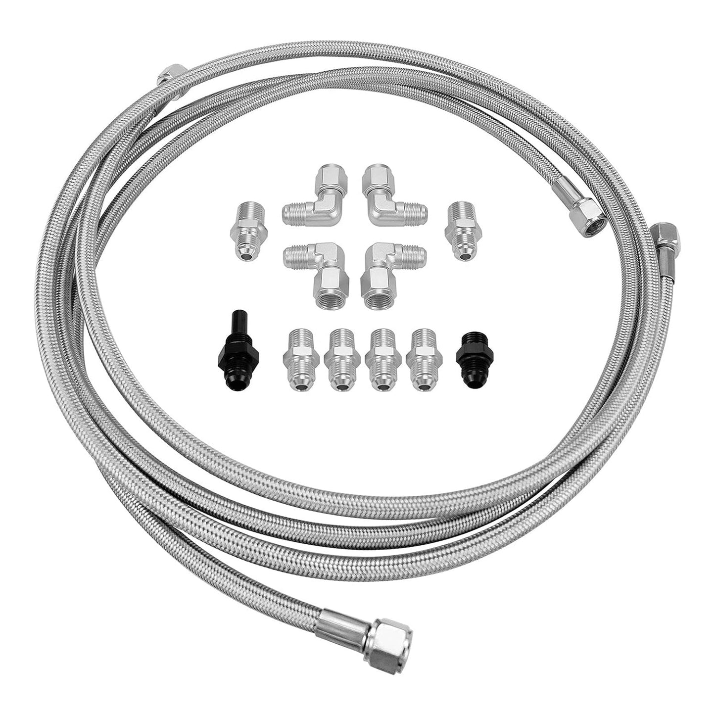 Tuyau de refroidissement de transmission tressé en acier inoxydable de 70 pouces pour turbocompresseur 700R4-4L60-4L60E-4L65E