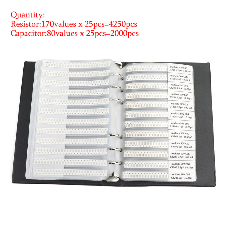 0603 SMD Resistor 1% 170values 4250pcs + Capacitor 90values 2250pcs Sample Book