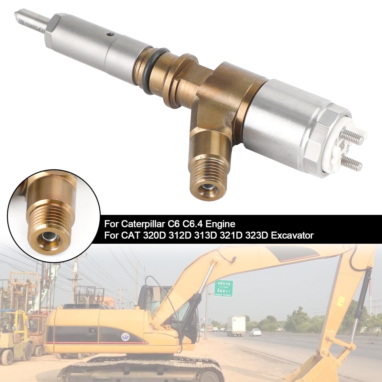 Injecteur de carburant Caterpillar C6 C6.4 pour excavatrice CAT 320D 1 pièce 3264700 10R-7675