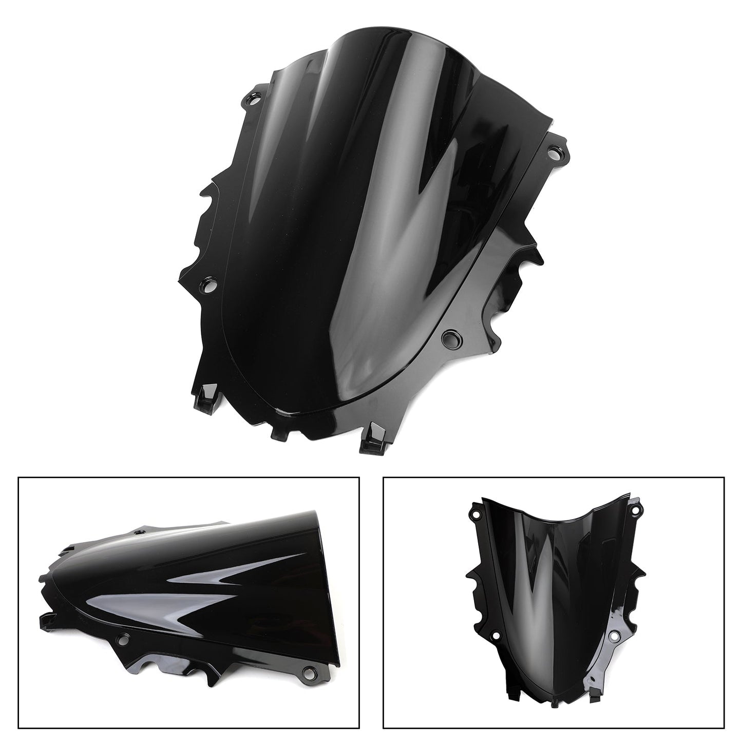 Pare-brise moto en plastique ABS noir pour Yamaha YZF R3 19-20