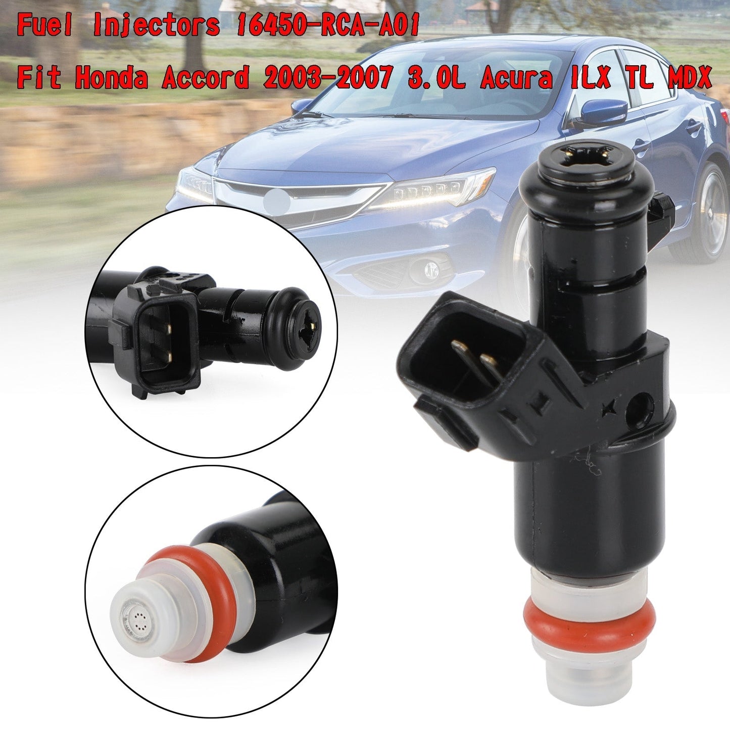 1PCS Fuel Injectors 16450-RCA-A01 Fit Honda Accord 2003-2007 3.0L Acura ILX