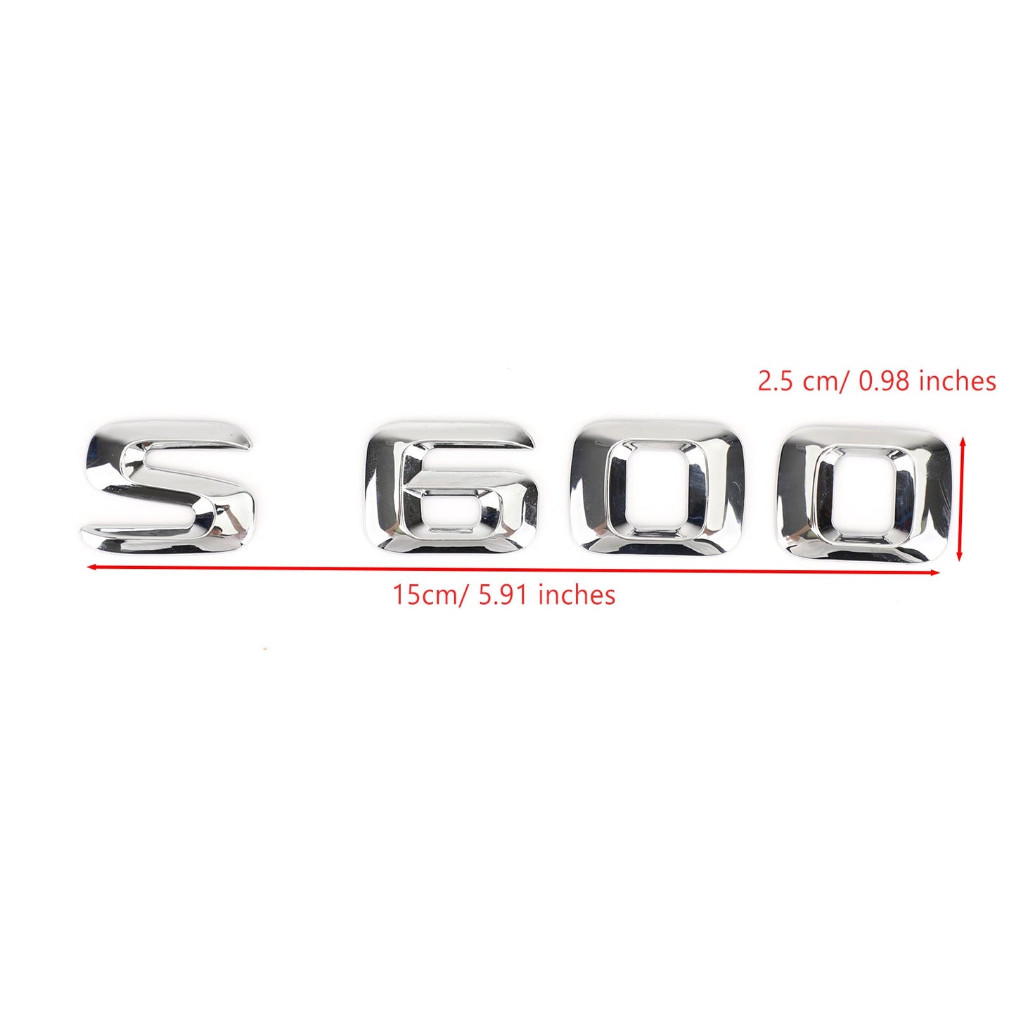 Emblème de coffre arrière, plaque signalétique, lettres et chiffres, compatible avec Mercedes S600, chromé