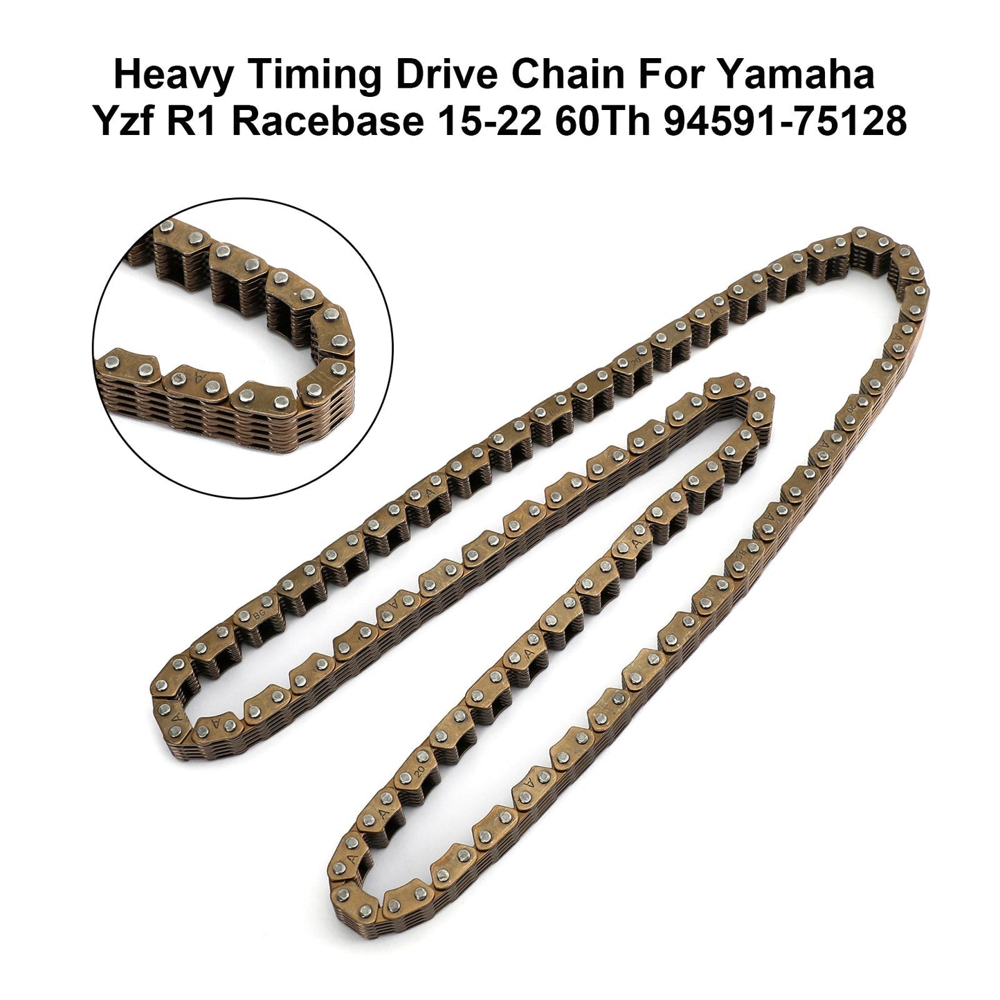 New Heavy Duty Drive Chain For Yamaha Yzf R1 Racebase 15-22 60Th 94591-75128