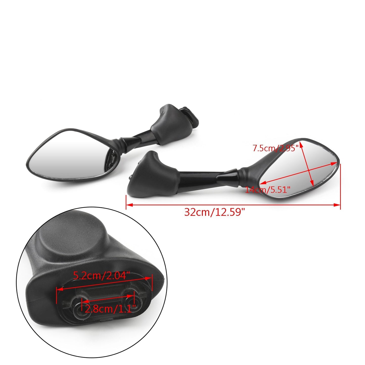 Paire de rétroviseurs noirs pour moto sportive BMW S1000RR 2010-2014
