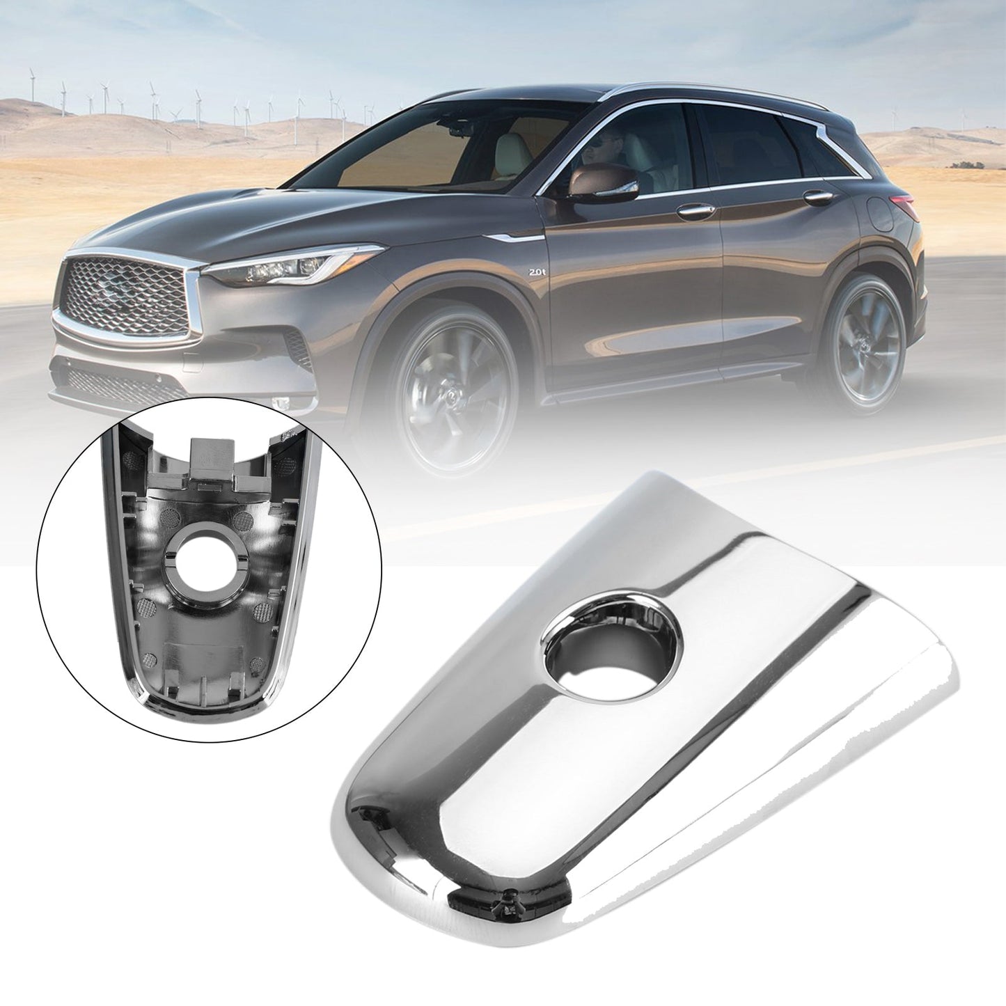 2008-2019 Infiniti QX60 QX70 QX80 Chrome Door Handle Escutcheon 80646-1BA0A