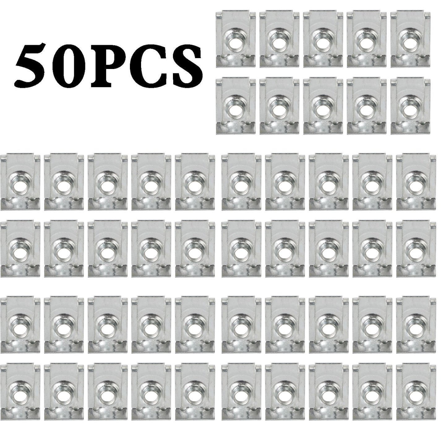 50 clips de carenado M6 de 6 mm para panel de carrocería, clip de aguja, clips de velocidad para motocicleta, tuerca en U