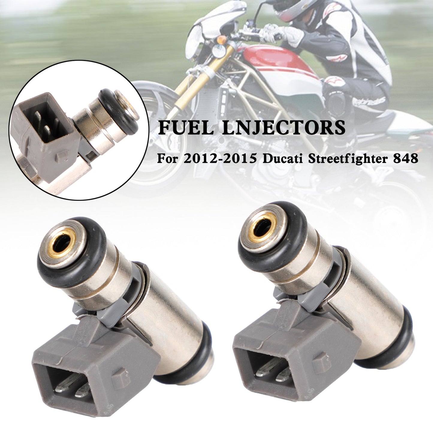 2012-2015 Ducati Streetfighter 848 2PCS Fuel Injector 8000A5495 IWP156
