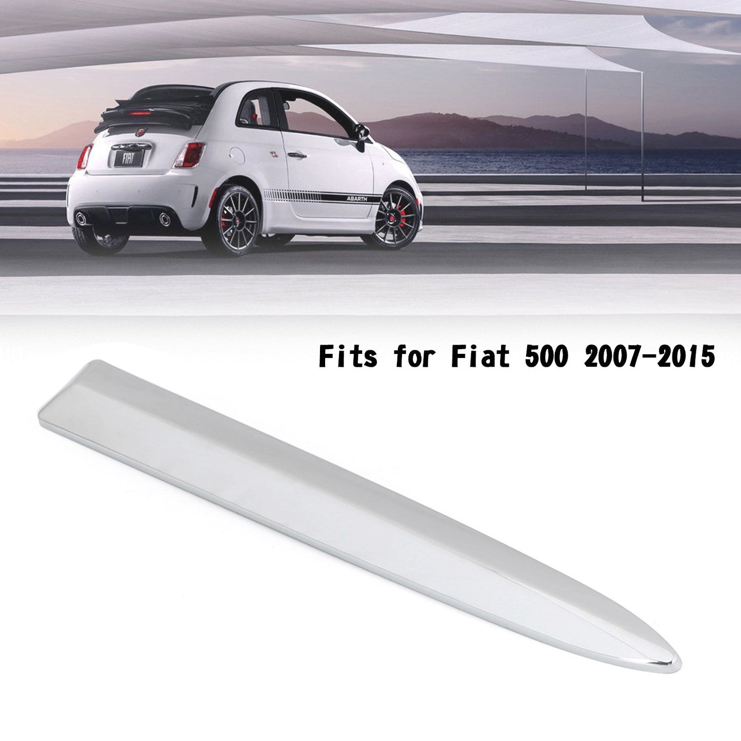 Paire de moulures chromées pour pare-chocs avant supérieur Fiat 500 2007-2015