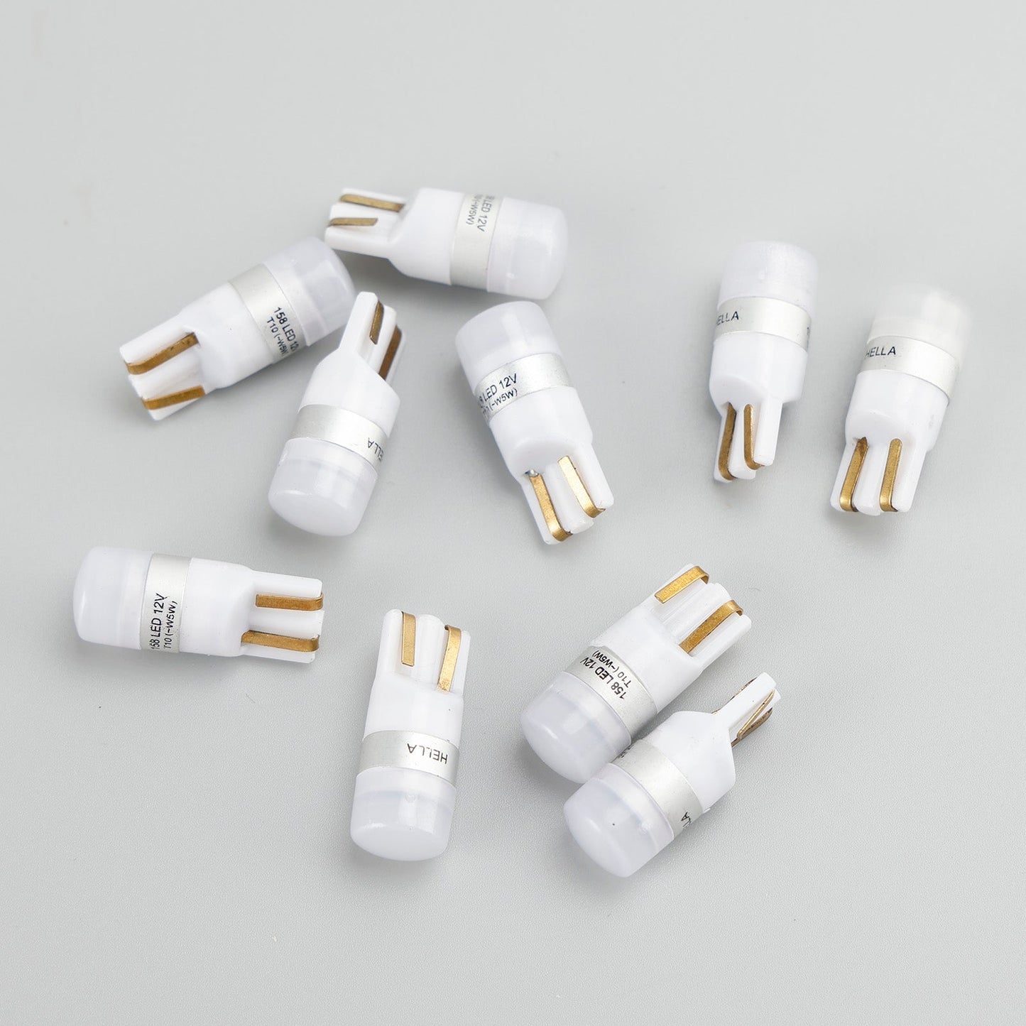 Lot de 10 ampoules LED rétrofit HELLA 158 W LED/T10 W5W 12 V 1 W W2.1X9.5D 6 000 K