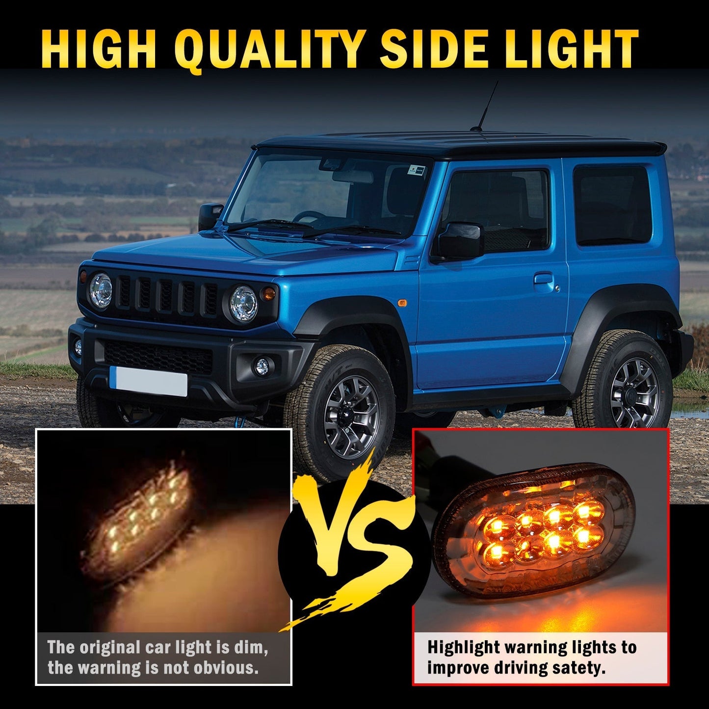 Paire de feux de position latéraux et clignotants transparents pour Suzuki Jimny JB64 JB74