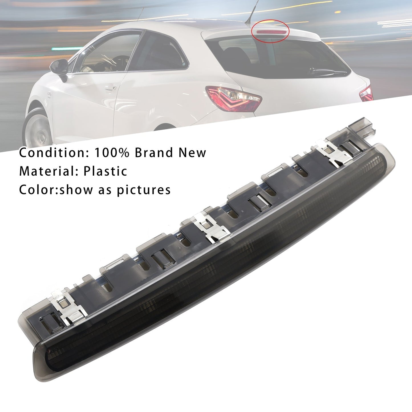 Troisième feu stop arrière à LED haut niveau pour Seat Leon 1P Facelift 2010-2012, noir 6J0945097A