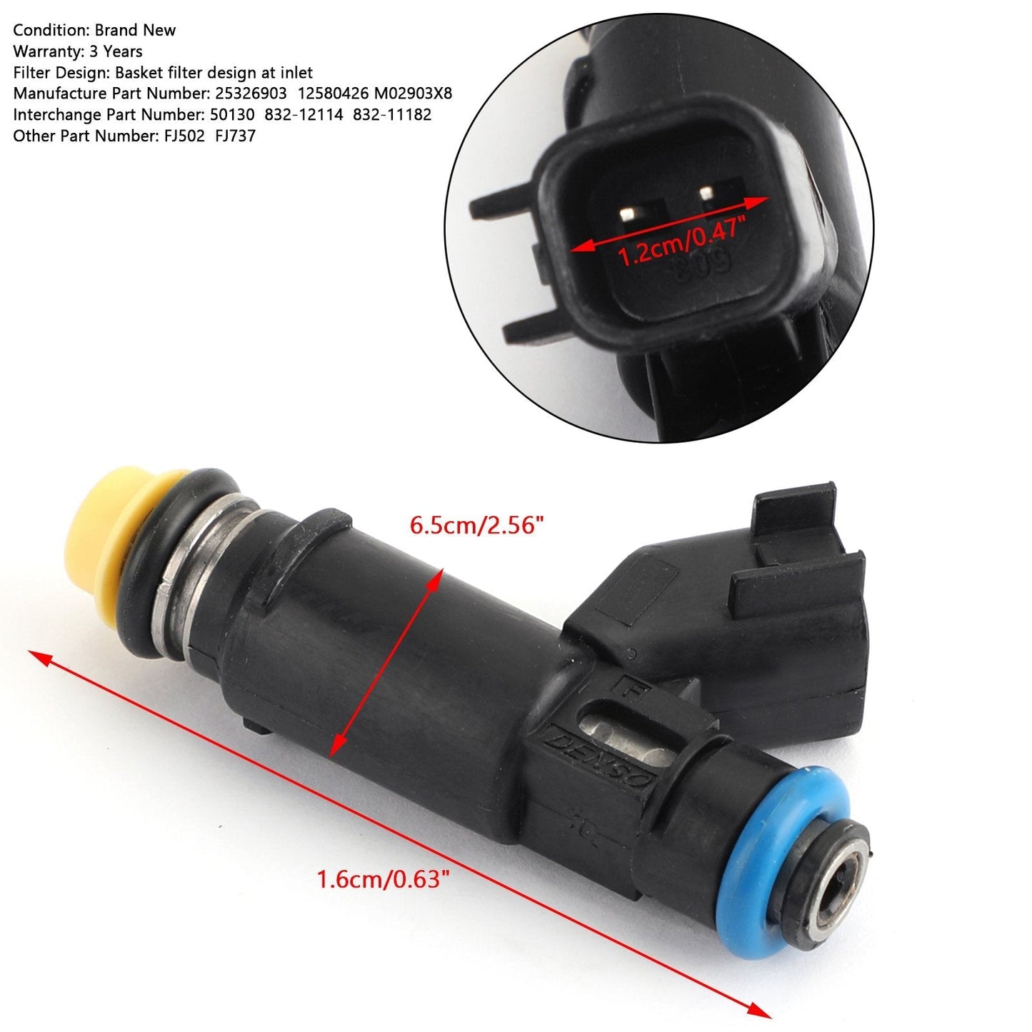 12580426 Injecteurs de carburant 02-04 Chevy 5.3 FLEX 25326903 M02903X8